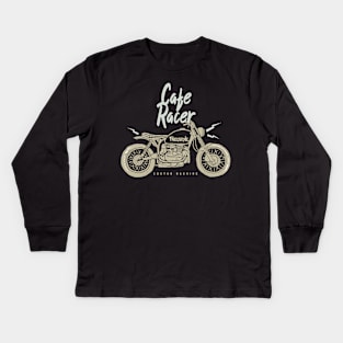 Cafe Racer Custom Bike Motorcycle Biker Kids Long Sleeve T-Shirt